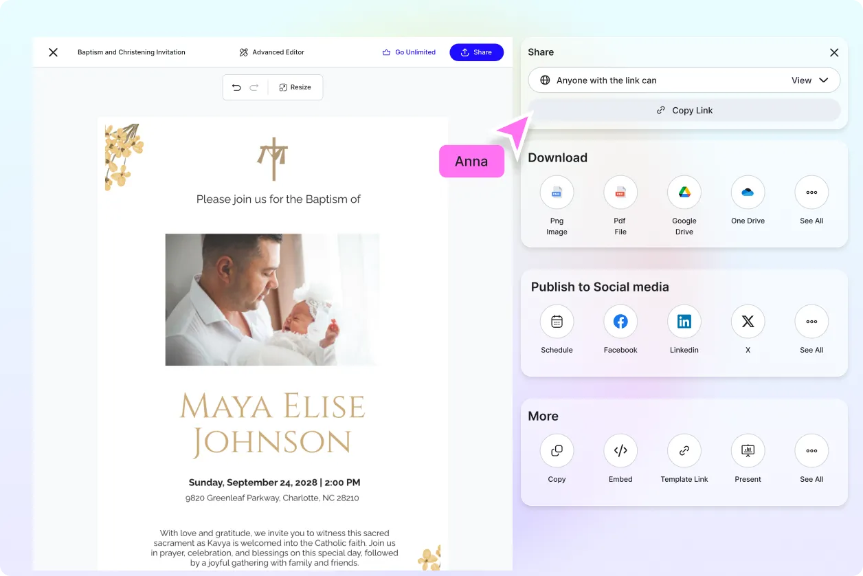 Free AI Baptism & Christening Invitation Generator, Free Online Invitation Maker